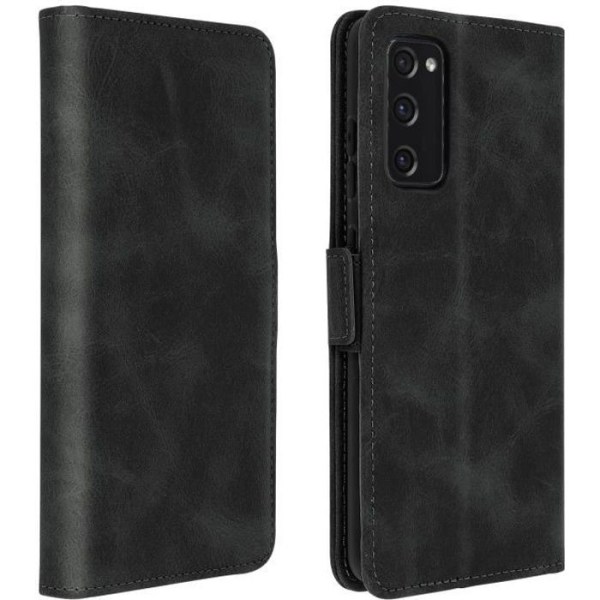Fodral för Samsung S20 FE - Vintage - Ekologiskt läder - Kortfack - Videostöd - Svart Svart
