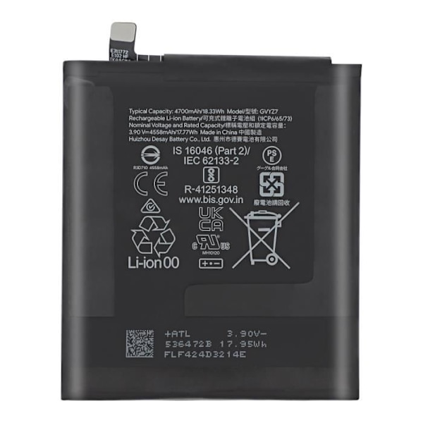 Internbatteri för Google Pixel 9 4700mAh modell GVYZ7 Google Svart Svart