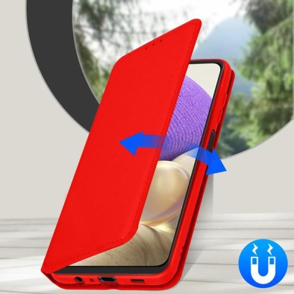 Hus - Samsung - Galaxy A32 5G - Ekologiskt läder - Röd - Ställfunktion Röd