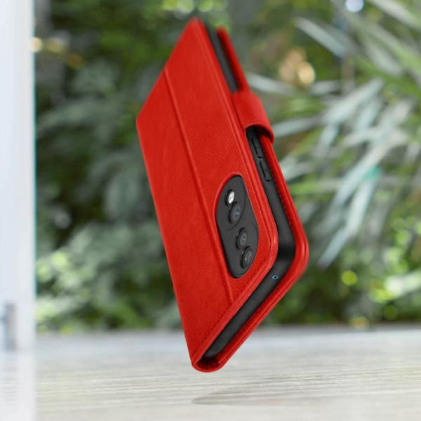 Fodral för Honor 70 - AVIZAR - Plånboksfodral - Röd - Videosupportfunktion Röd