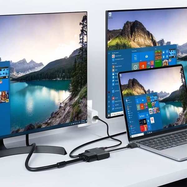 Videoadapter - AVIZAR - HDMI til VGA - Dobbelt udgang - HD - Kompakt design