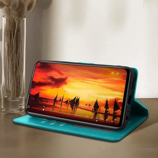 Skyddsfodral - AVIZAR - Vintage - Blå - Redmi Note 10s och Note 10 - Videostöd Blå