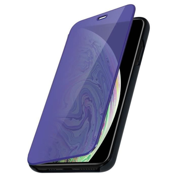 Skal till iPhone XS Max Folio Mirror Ultratunn Flip Translucent - Midnattsblå Blå