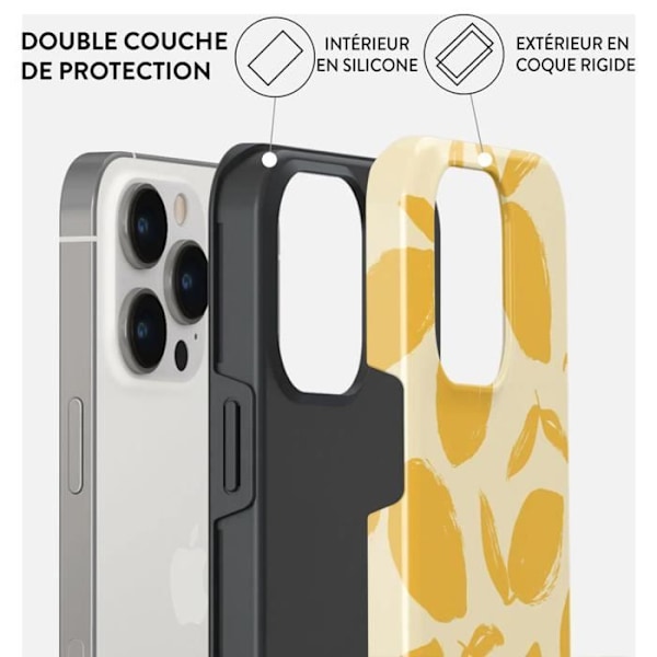 Coque til iPhone 14 Pro MagSafe Tough Antichocs Model Lemon Tart Burga Gul Beige