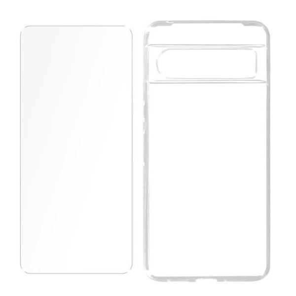 Cover til Google Pixel 8 Pro Silikone Gel og hærdet glas 9H Transparent Transparent