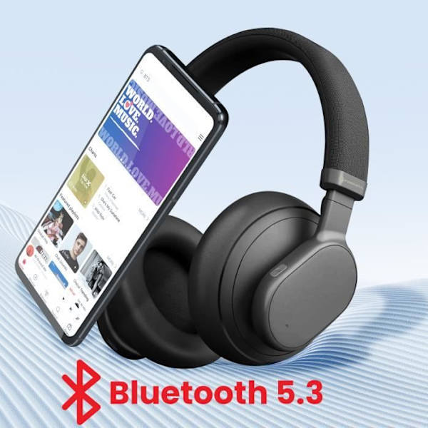 Bluetooth-hörlurar - FORCELL - Touch Beat - Brusreducering - 30 timmars batteritid - Svart Svart