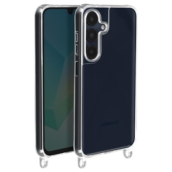 Skydd för Samsung Galaxy A16 i silikon med stötskydd och transparent flätad snodd Transparent