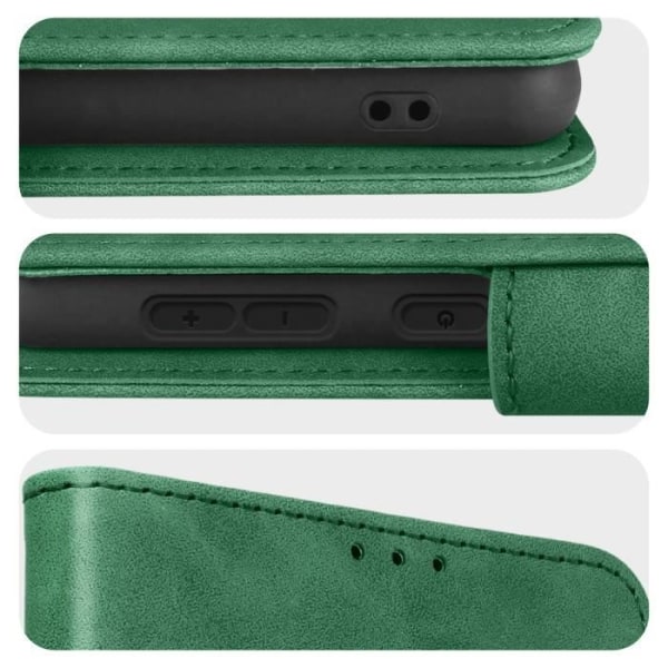 Samsung Galaxy A33 5G Mockaeffekt Plånbok Videostöd Forcell grön