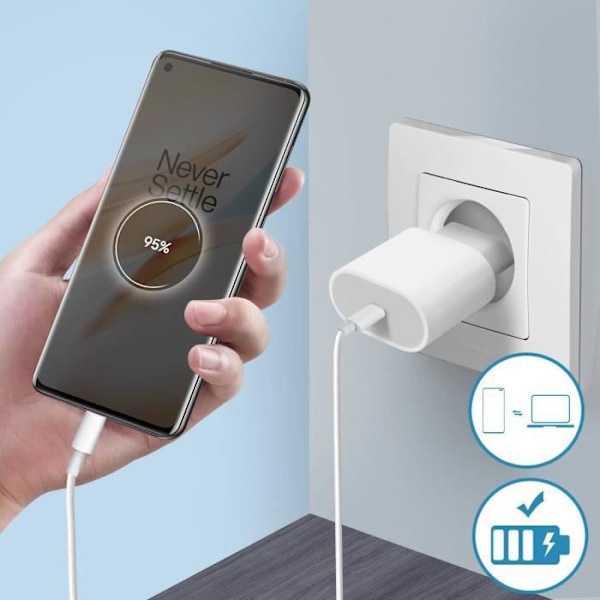 Latausliitin - OnePlus - 8 - USB tyyppi C - Musta - Korvaus Svart