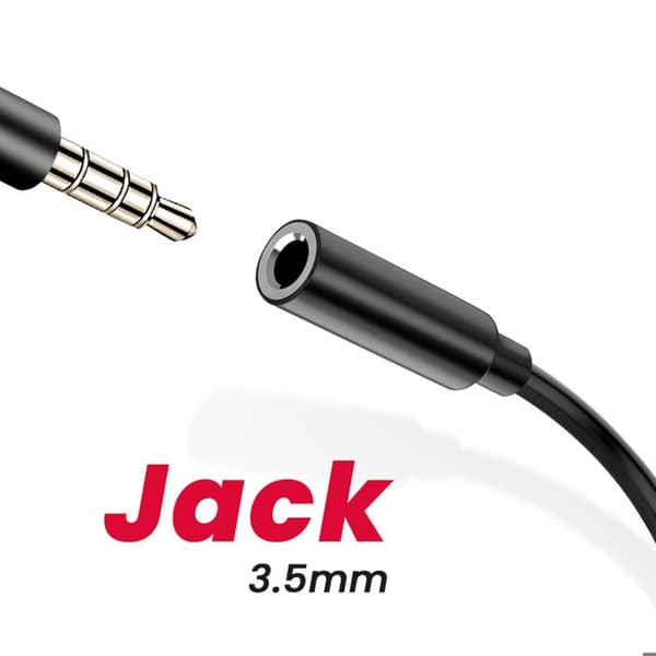 Audio Jack 3.5mm Hun til USB-C Han Kompakt 13.5cm Maxlife Sort