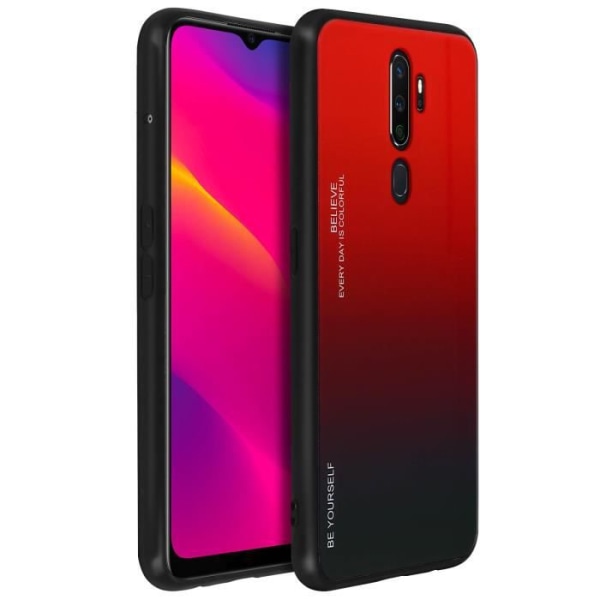 Beskyttelsesetui - Oppo - A5 2020/A9 2020 - Gradient - Blank - Hård Röd