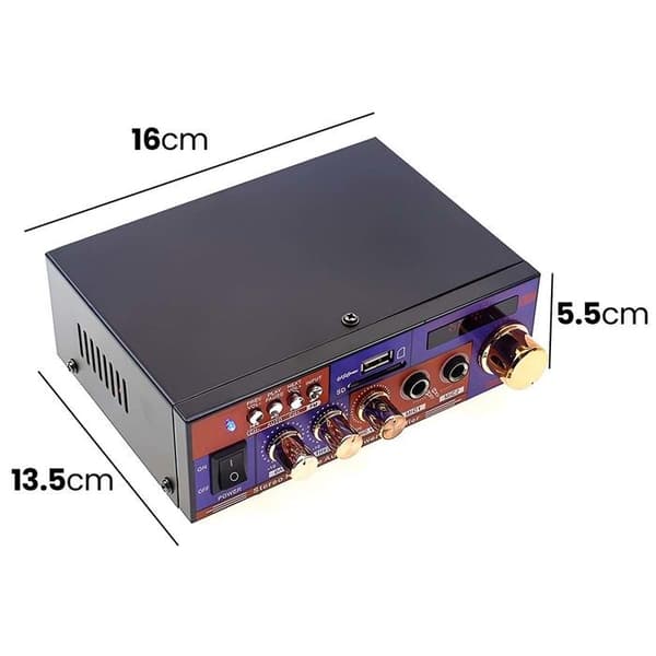 Stereo audioforstærker - AVIZAR - Multifunktion - Bluetooth USB/SD - FM - Lilla Violett