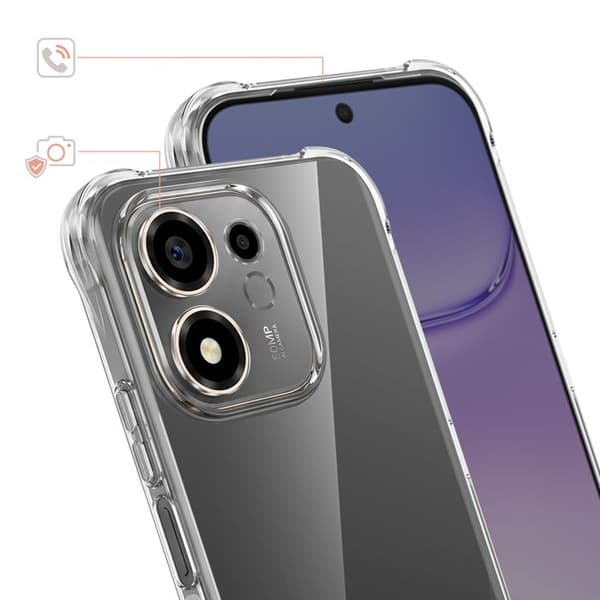Siliconfodral för Honor 600 Smart med förstärkta hörn, transparent Vit