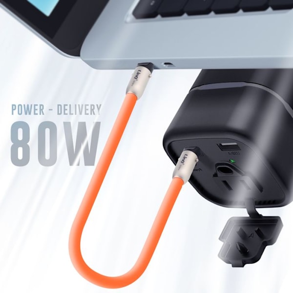 USB-C - USB-C Power Delivery -kaapeli 80W Kompakti 30cm LinQ Oranssi Orange