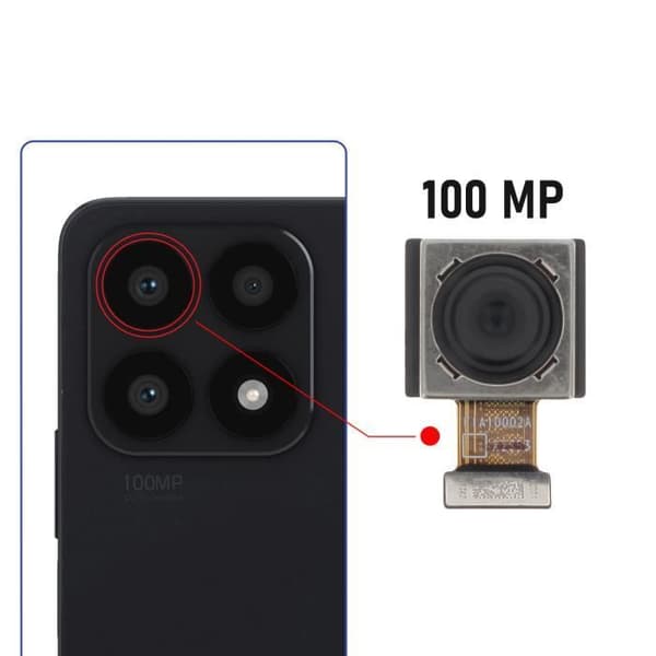 Vidvinkel bagkamera til Honor X8a 100MP Sort Svart