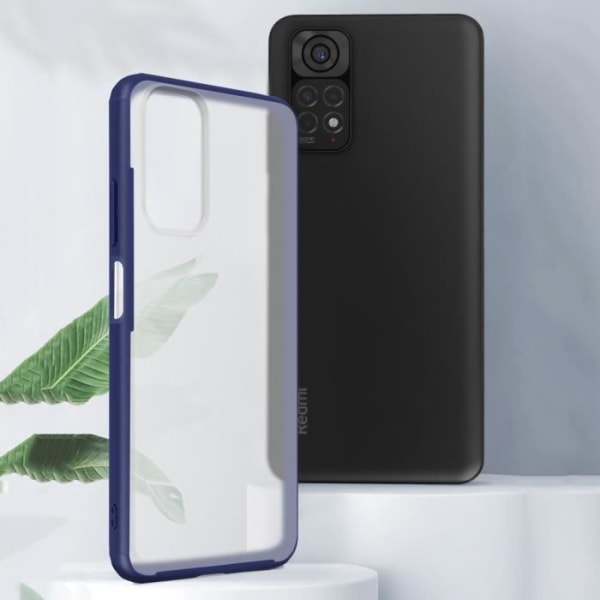 Xiaomi Redmi Note 11 og Note 11s Hybrid Case Forstærkede hjørner Blå kontur