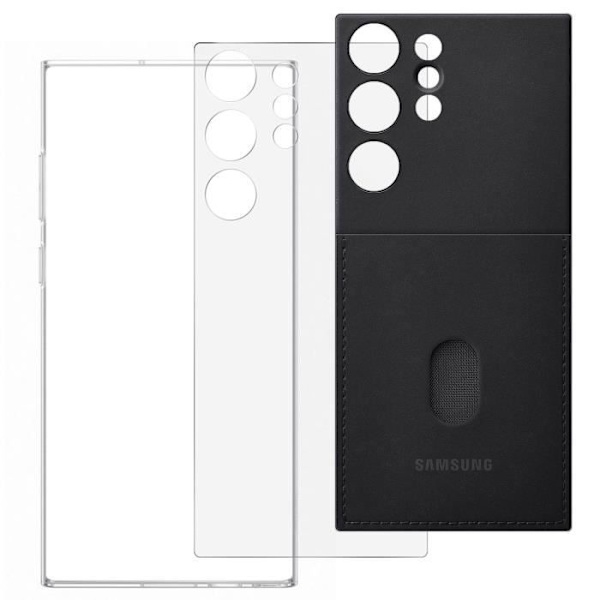 Etui til Galaxy S23 Ultra Udskiftelig bagside Kortholder Original sort