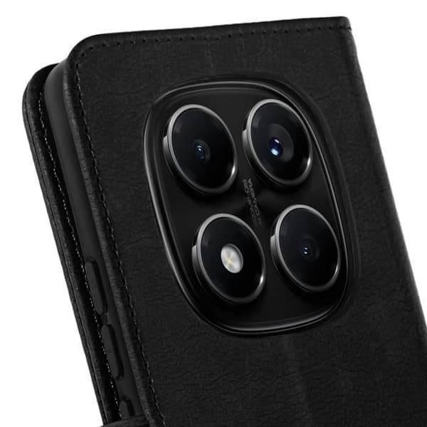 Etui Wallet - Xiaomi - Redmi Note 14 Pro/Pro Plus - Sort - Støtte - Magnetisk Lukkeflap Svart