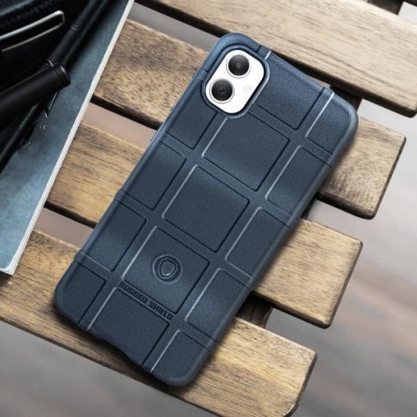 Fodral till Galaxy A05 Silikon Stötsäkert präglat mönster Rugged Shield Midnight Blue Blå