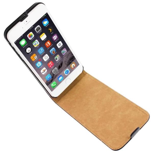 Hus Etui Klap - Apple - iPhone 6 Plus - Syntetisk læder - Sort - Magnetlukning Svart