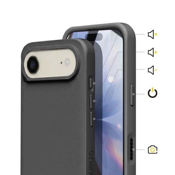 iPhone Air Cover Model SolidX Stødabsorberende 3.5 m MIL-STD 810G certificeret Rhinoshield Sort Svart