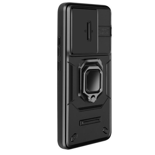 Coque - AVIZAR - Xiaomi 13T/13T Pro - Skydd för Kameran med Glidfunktion - Rotationsring - Svart Svart