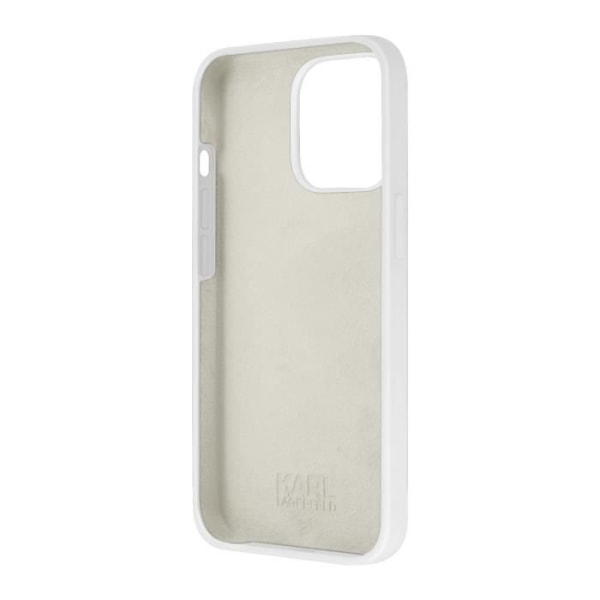 iPhone 13 Mini cover Karl Lagerfeld Silikone Stack Logo hvid - Ultra-resistent beskyttelse Vit