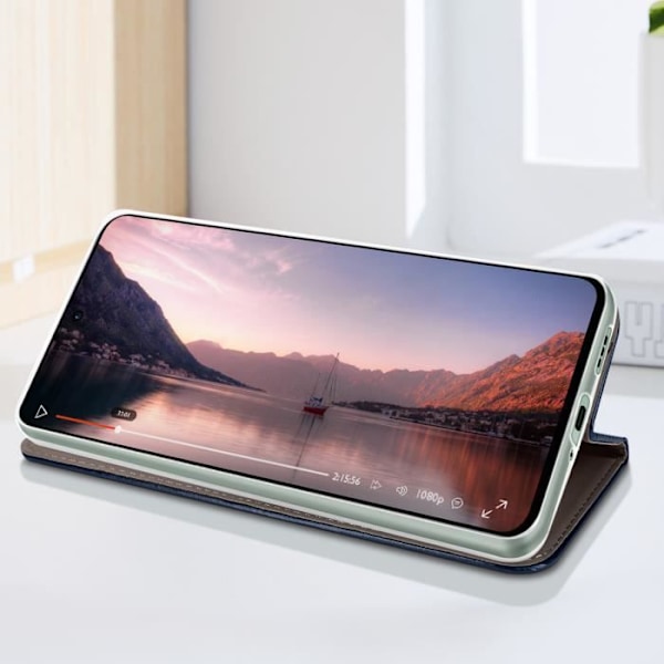 Smartphone-etui - AVIZAR - Oppo Reno 12F - Klap med kortplads - Støttefunktion - Mørkeblå farve Blå