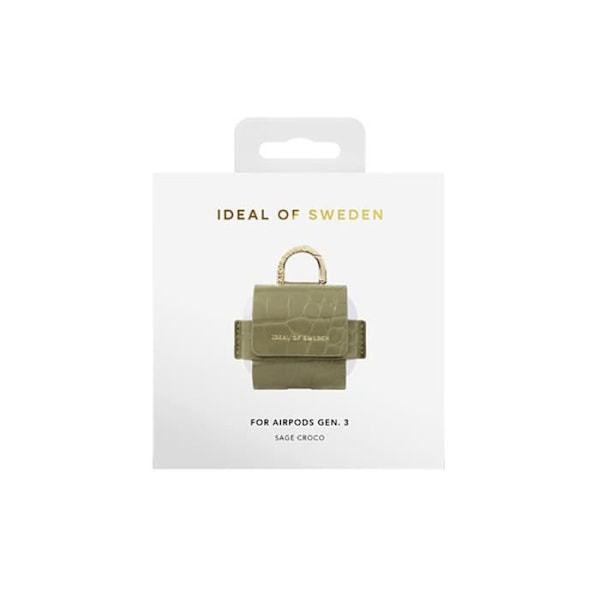 Mini Sac AirPods 3 - IDEAL OF SWEDEN - Model Flo - Syntetisk læder - Grøn - Karabinhage Grön