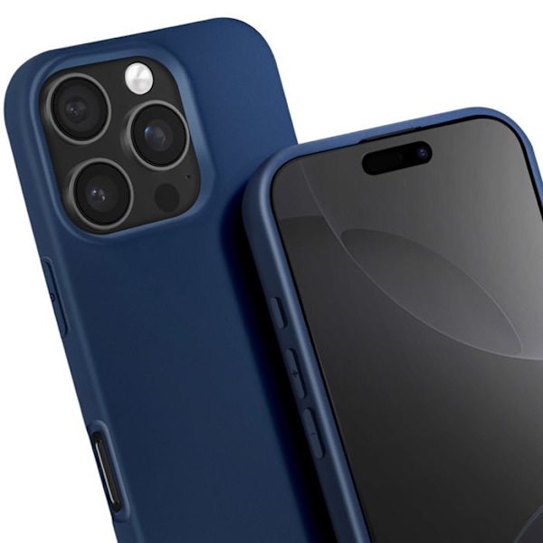 Coque Cordon Semi Rigide Soft touch för iPhone 16 Pro Max Mörkblå Blå