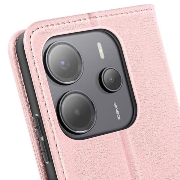 Smartphonefodral - Xiaomi - Redmi Note 14 4G - Plånbok - Roséguld - Videostöd Rosa