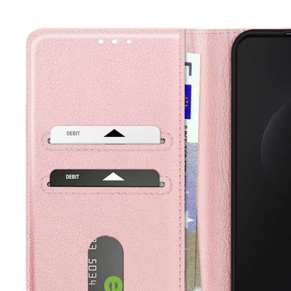 Ärende för Samsung Galaxy S25 Edge Klipp Plånbok och Video Stöd Rosé Champagne Rosa