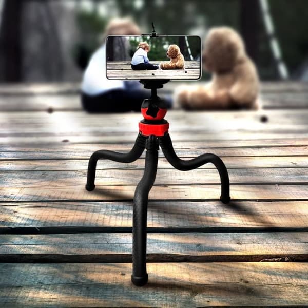 Octopus Support - AVIZAR - Fleksibel rotation 360° - Sort - til smartphone, GoPro, kamera