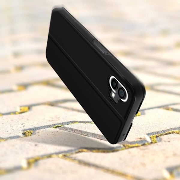 Étui - Ingenting - Telefon 1 - Fönster Visning - Heltäckande Skydd - Videostöd Svart