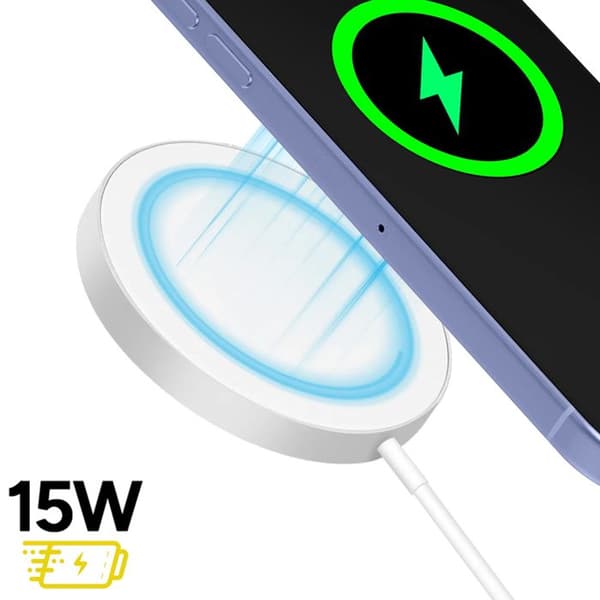 MagSafe oplader til iPhone 16 Magnetisk 15W Mayaxess Hvid Vit