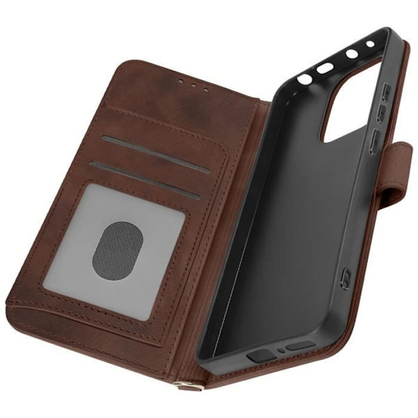 Flowers Case til Xiaomi Redmi Note 13 4G Wallet Video Support Mørkebrun