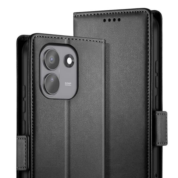 Plånboksfodral för Redmi Note 17 Pro Max Smart Book-serien med ställ svart Svart