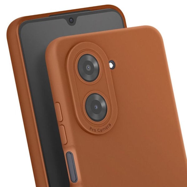 Skyddande silikonfodral för Xiaomi Redmi A5, slät yta, skydd för kamerablock, brun kastanj