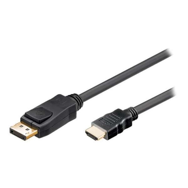 Akyga DisplayPort - HDMI video-ljudkabel - 1,8 m svart - Ytterdiameter på 7 mm - UniBag-paket
