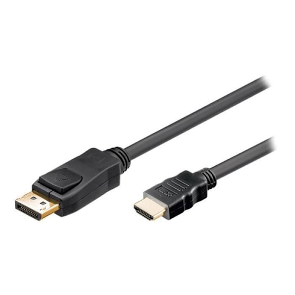 Akyga DisplayPort - HDMI video-lydkabel - 1,8 m sort - 7 mm ydre diameter - UniBag-pakke