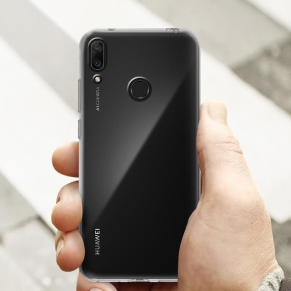 Coque - MOCCA - Huawei Y7 2019 - Kova Suoja - Iskunkestävä - Läpinäkyvä Valkoinen Transparent, vit