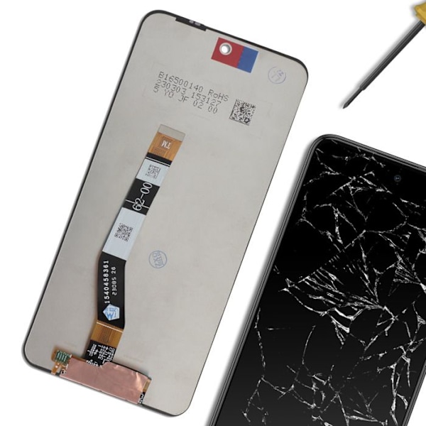 LCD-näyttö - Motorola - Moto G54 5G - Musta - 5,5 tuumaa - Vaihto Svart