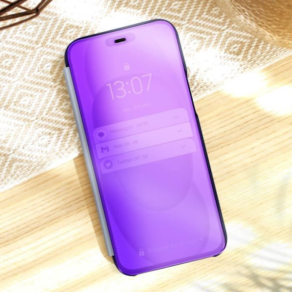 AVIZAR iPhone 15 Pro Max Fodral - Spegeleffekt - Stativfunktion - Lavendellila Lavendel