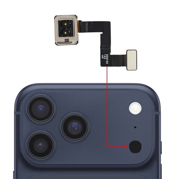 Korvaava LiDAR-anturin peite iPhone 17 Pro Max musta Svart