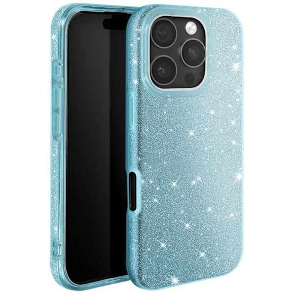 Glittrande Skal för iPhone 16 Pro Max Stötsäkert Blå Blå