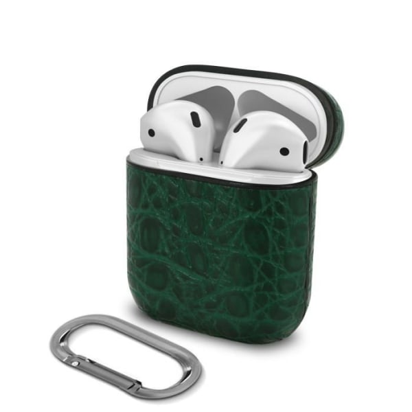 Devia Lux Series Magnetic Crocodile Leather Look AirPods Fodral Grön