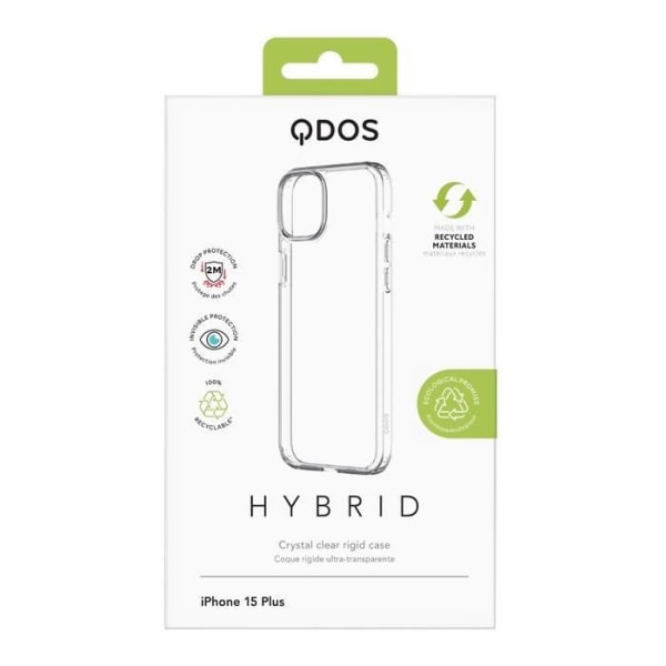 Fodral för iPhone 15 Plus Hybrid anti-gulning QDOS Transparent Transparent