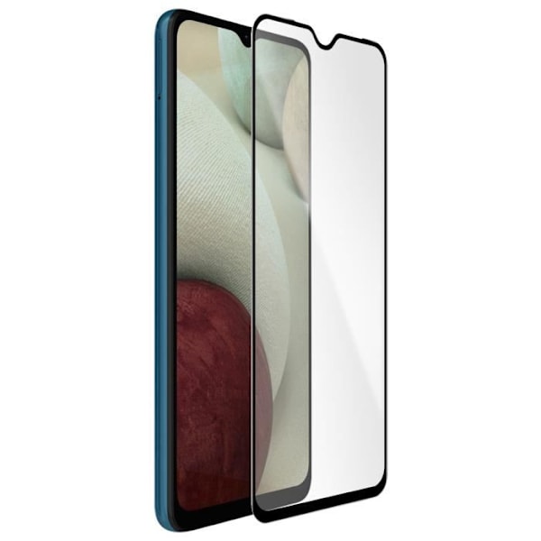 Filmi Samsung Galaxy A12:lle Kaareva karkaistu lasi läpinäkyvä musta ääriviiva Transparent