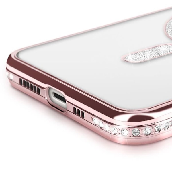 Coque Diamant til iPhone 14 Pro MagSafe Kontur Strass Rosa Rosa