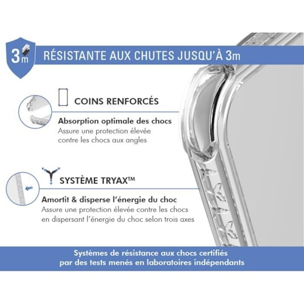 Coque - FORCE CASE - Honor 200 - Forstærket - Air Cushion teknologi - Tryax 3M system Transparent